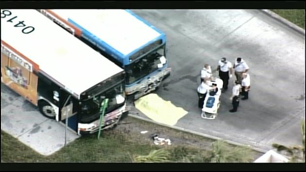 Bus driver killed after being pinned against two buses