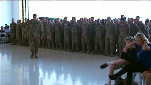 Soldiers arriving home are honored with ceremony