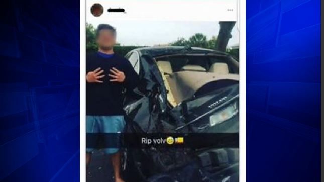 Teen involved in fatal crash smiles in front of damaged car, FHP investigating