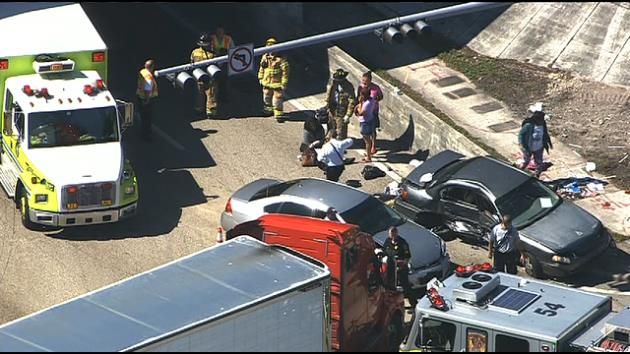 Child airlifted, 2 others injured after multi-car accident