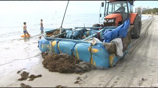 Abandoned raft found near Key Biscayne hotel