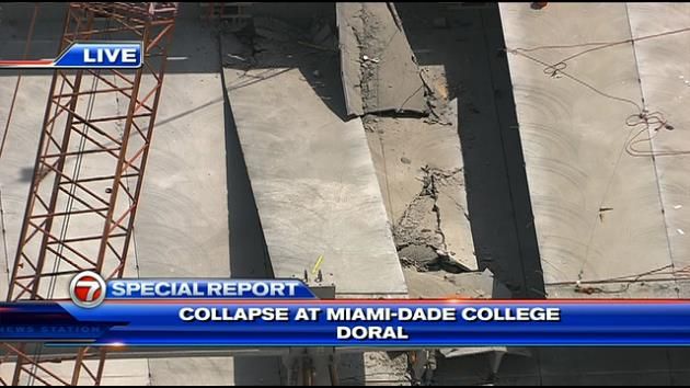 2 hurt after concrete slab collapses at Miami Dade College construction site