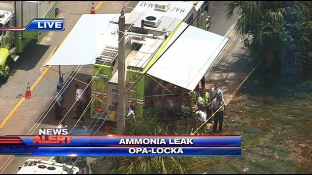 Ammonia leak closes Opa-Locka roadways, evacuates 1 business