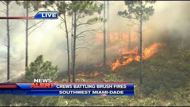 2 brush fires spark close to homes
