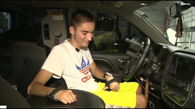 Local body shop customizes truck for paralyzed teen