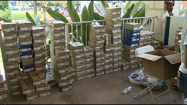 Hundreds of students receive free school supplies