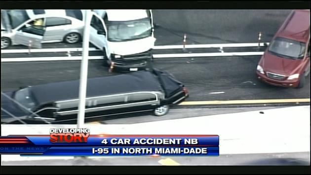 Four-car accident in I-95 express lanes