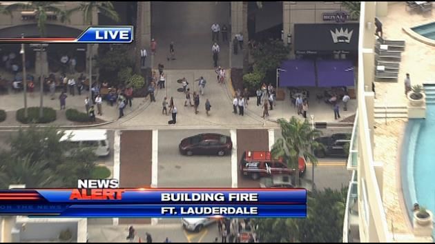 Building evacuated following nearby fire