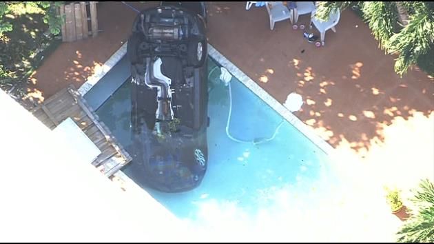 Mother, 2 kids safe after car flips into swimming pool in SW Miami-Dade