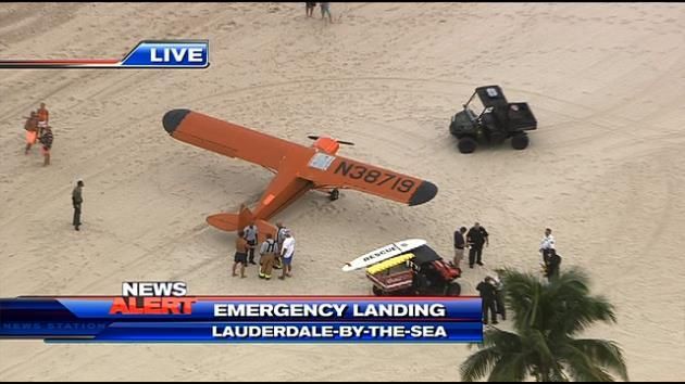 Prop plane makes safe emergency landing on beach