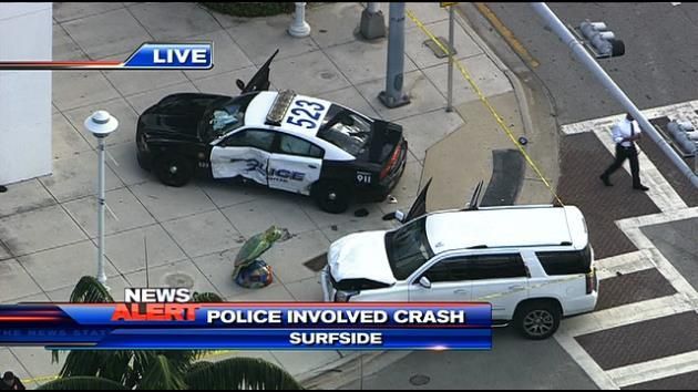 Surfside officer extricated from cruiser crash