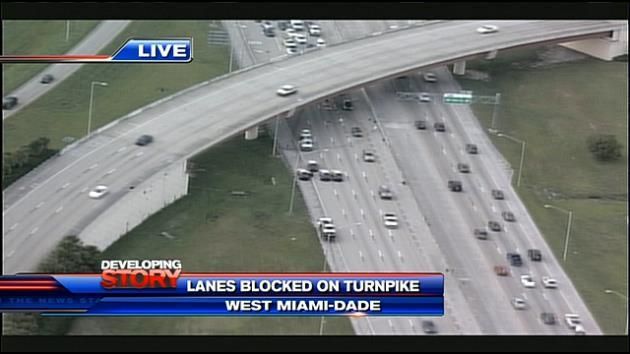 Turnpike crash in West Miami-Dade causes lane closures