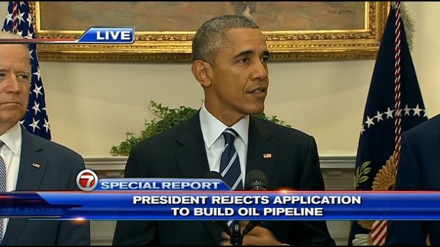 Killing Keystone XL, Obama says pipeline not in US interests