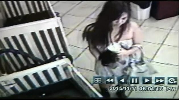 Surveillance camera catches two girls stealing a puppy