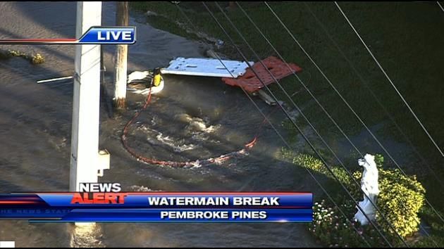 Pole installation strikes watermain, causes flooding