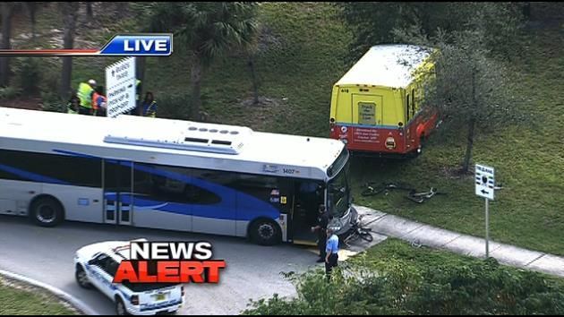 Bus collides with trolley in Fort Lauderdale