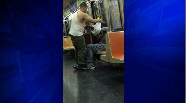 Heartwarming video captures man donating shirt to cold homeless man