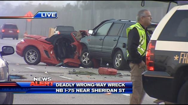 Wrong-way crash leaves 1 dead, 3 injured