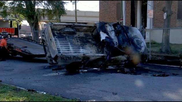 Navy veteran escapes truck fire with minor injuries