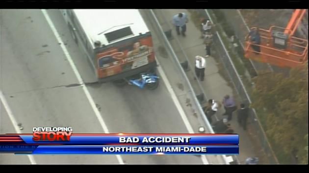 Motorcyclist crashes into Miami-Dade Transit bus