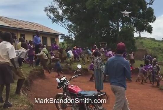 Watch as kids in Africa see a drone for the first time