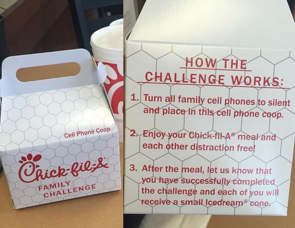 Chick-fil-A's "family challenge" encourages you to get off your phone while eating